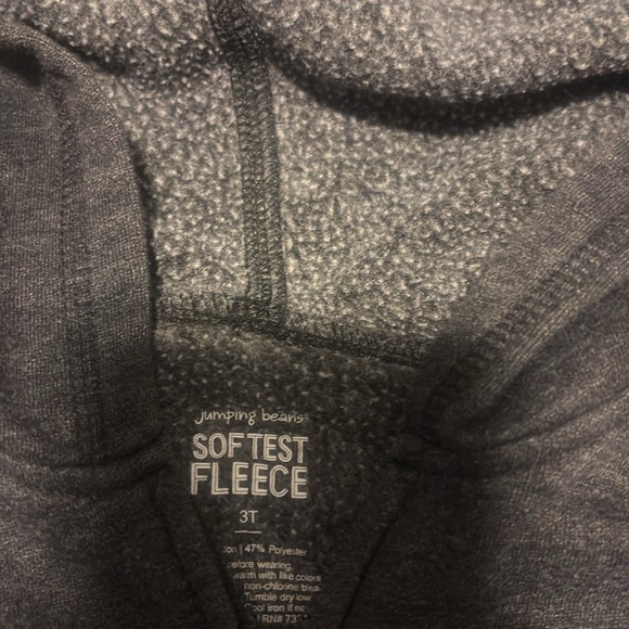 Jumping beans softest fleece gray zipper hoodie size 3T EUC - Picture 2 of 3